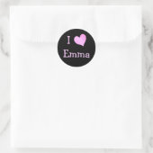 Ik hou van Emma Ronde Sticker (Tas)
