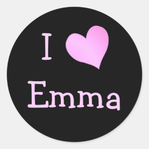 Ik hou van Emma Ronde Sticker