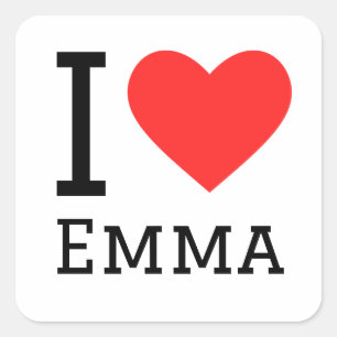 Ik hou van emma vierkante sticker