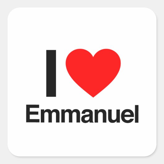 ik hou van emmanuel vierkante sticker (Voorkant)