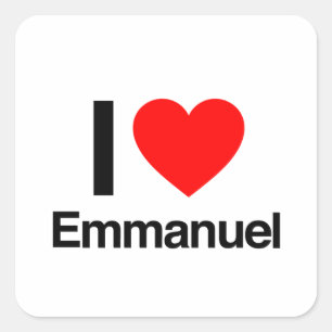 ik hou van emmanuel vierkante sticker