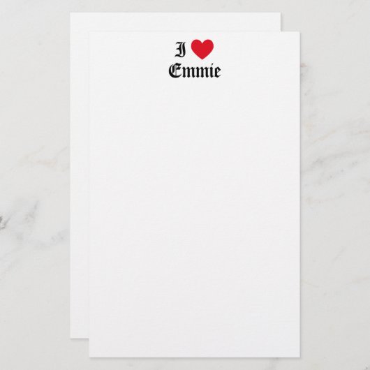 Ik hou van Emmie Briefpapier (Voorkant / Achterkant)