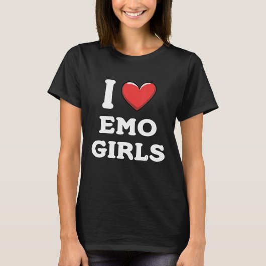 Ik hou van Emo Girls T-shirt (Voorkant)