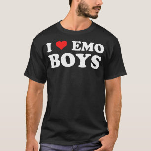 Ik hou van emo jongens Gothic grunge alt 2000s Pun T-shirt