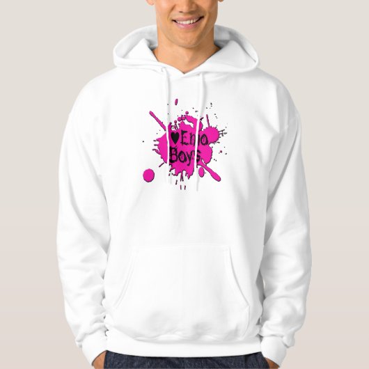 "Ik hou van emo jongens" Hoodie (Voorkant)