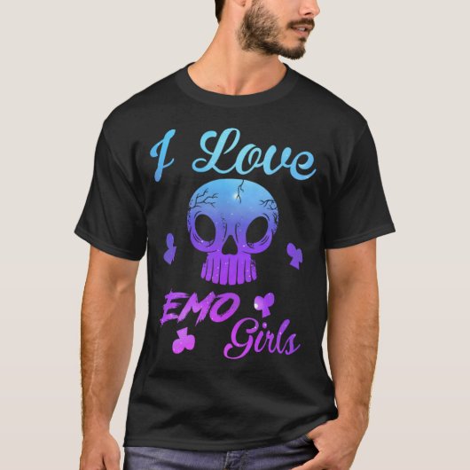 Ik hou van emo jongens ik hou van emo meisjes emo t-shirt (Voorkant)