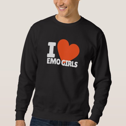 Ik hou van Emo Meisjes Hart Egirl Trui (Voorkant)