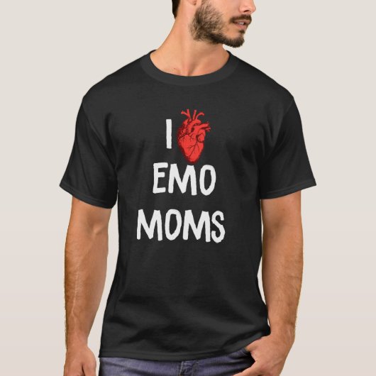 Ik hou van emo moeders grappig rood hart t-shirt (Voorkant)