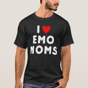 Ik hou van emo moeders grappig rood hart t-shirt
