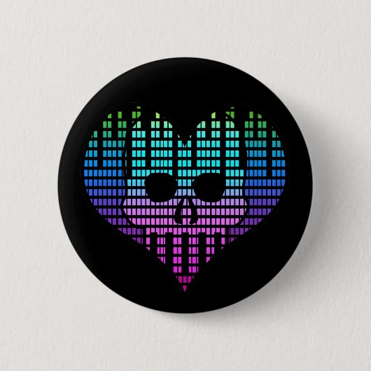 Ik hou van Emo Techno Ronde Button 5,7 Cm (Voorkant)