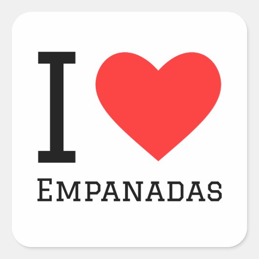 Ik hou van empanadas vierkante sticker (Voorkant)
