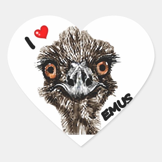 IK HOU VAN EMUS HART STICKER (Voorkant)