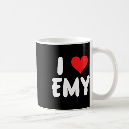 Ik hou van Emy - Hart - Naam  Koffiemok (Rechts)