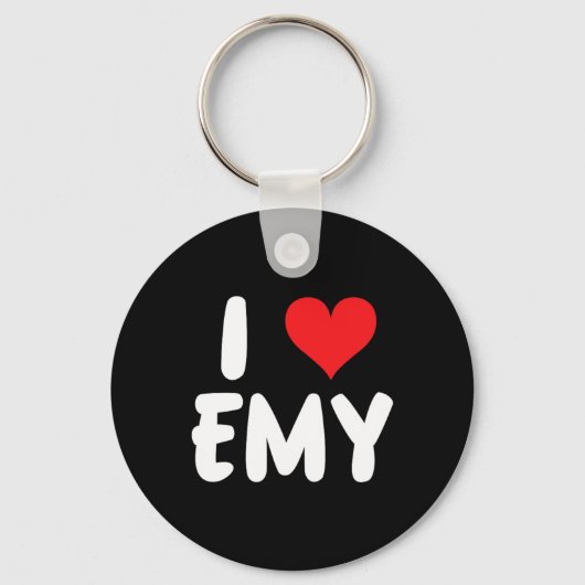 Ik hou van Emy - Hart - Naam Sleutelhanger (Voorkant)