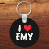 Ik hou van Emy - Hart - Naam Sleutelhanger (Voorkant)