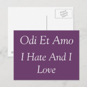 Ik hou van en ik haat het, Catullus quote Briefkaart (Voorkant / Achterkant)