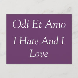 Ik hou van en ik haat het, Catullus quote Briefkaart