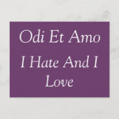 Ik hou van en ik haat het, Catullus quote Briefkaart (Voorkant)