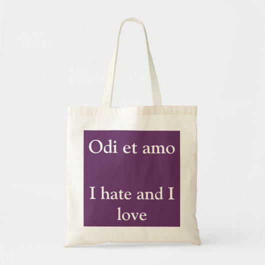 Ik hou van en ik haat het, Catullus quote Tote Bag (Voorkant)