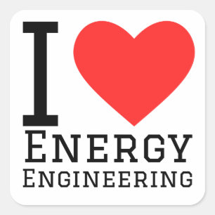 Ik hou van energietechniek vierkante sticker