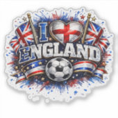 IK HOU VAN Engeland 2026 Voetbalfan Sticker (Voorkant)