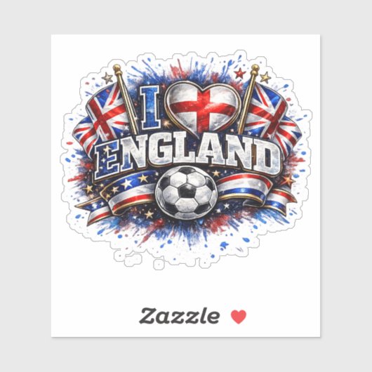 IK HOU VAN Engeland 2026 Voetbalfan Sticker (Vel)