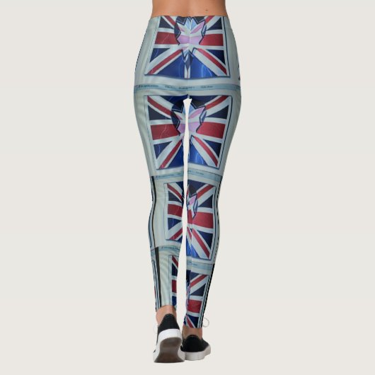 Ik hou van Engeland Kunstprint Leggings (Achterkant)