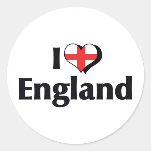 Ik hou van Engeland vlag Ronde Sticker (Voorkant)