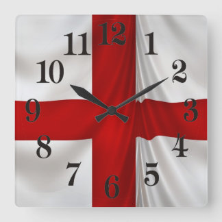 Ik hou van Engeland Vlag van St. George Patriotic Vierkante Klok
