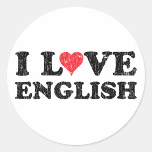 Ik hou van Engels Ronde Sticker