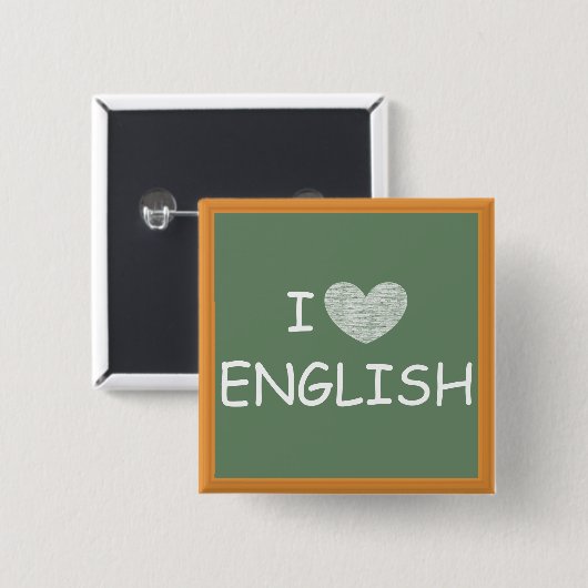 Ik hou van Engels Vierkante Button 5,1 Cm (Voorkant /achterkant)