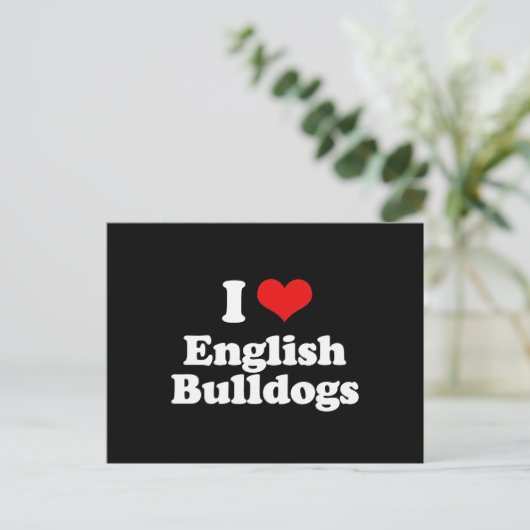 Ik hou van Engelse Bulldogs Briefkaart (Staand voorkant)