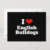 Ik hou van Engelse Bulldogs Briefkaart (Voorkant / Achterkant)