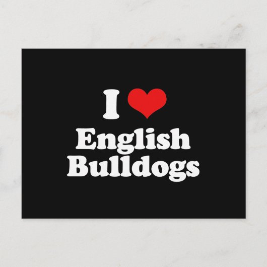 Ik hou van Engelse Bulldogs Briefkaart (Voorkant)