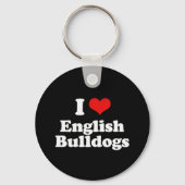 Ik hou van Engelse Bulldogs Sleutelhanger (Voorkant)
