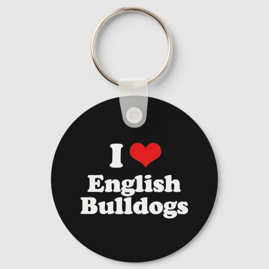 Ik hou van Engelse Bulldogs Sleutelhanger (Voorkant)