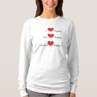 Ik hou van Engelse Grammar TESOL ESL leraar studen T-shirt