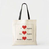 Ik hou van Engelse Grammar TESOL ESL leraar studen Tote Bag (Voorkant)