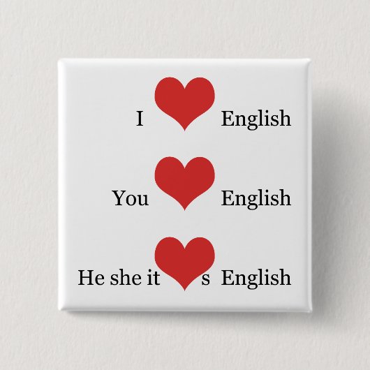 Ik hou van Engelse TESOL ESL docent student Gramma Vierkante Button 5,1 Cm (Voorkant)