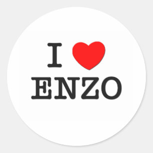 Ik hou van Enzo Ronde Sticker