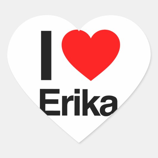 ik hou van erika hart sticker (Voorkant)