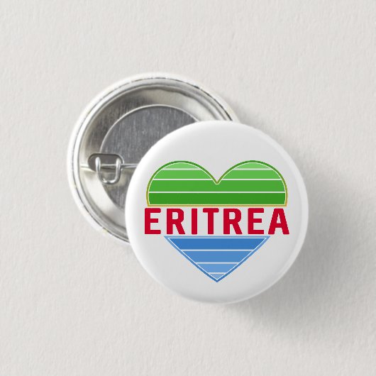 Ik hou van Eritrea, Eritrees hart Ronde Button 3,2 Cm (Voorkant /achterkant)
