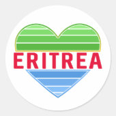 Ik hou van Eritrea, Eritrees hart Ronde Sticker (Voorkant)
