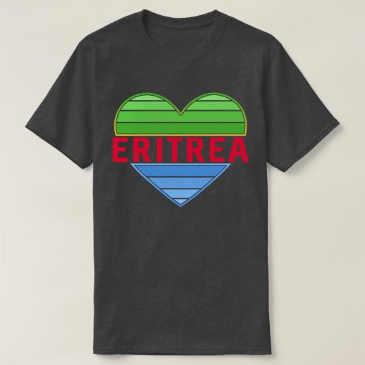 Ik hou van Eritrea, Eritrees hart T-shirt (Design voorkant)