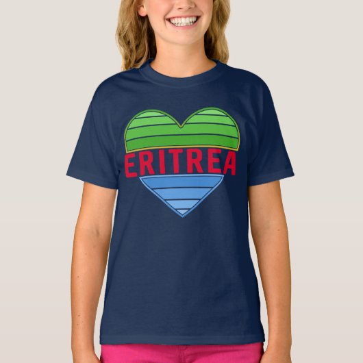 Ik hou van Eritrea, Eritrees hart T-shirt (Voorkant)