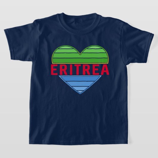Ik hou van Eritrea, Eritrees hart T-shirt (Laagn)