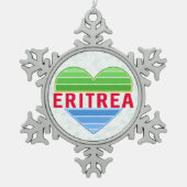 Ik hou van Eritrea, Eritrees hart Tin Sneeuwvlok Ornament (Voorkant)