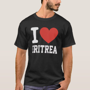Ik hou van Eritrea Hart Souvenir Liefhebbers Trots T-shirt