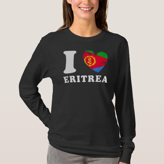 Ik hou van Eritrea hartvlag Eritrea T-shirt (Voorkant)