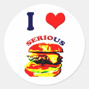 Ik hou van ernstige brandweerlieden ronde sticker